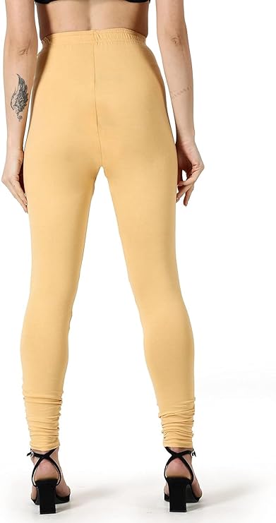 Stylesindia Women Leggings Breathable Women Wear Versatile Tights for Women Elastic Waistband Comfort Lady Leggings (Cotton, Beige)