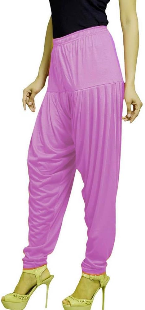 Stylesindia Women's Cotton Lycra Patiala Pant for Workout Yoga Pant (Cotton Lycra, Onion)