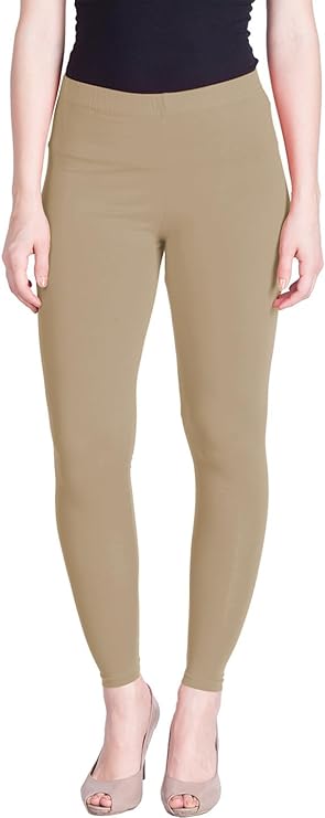 Stylesindia Women Leggings Breathable Women Wear Versatile Tights for Women Elastic Waistband Comfort Lady Leggings (Cotton, Beige)