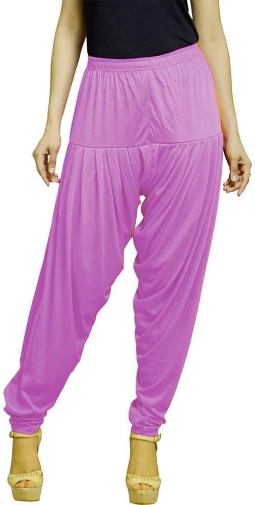 Stylesindia Women's Cotton Lycra Patiala Pant for Workout Yoga Pant (Cotton Lycra, Onion)