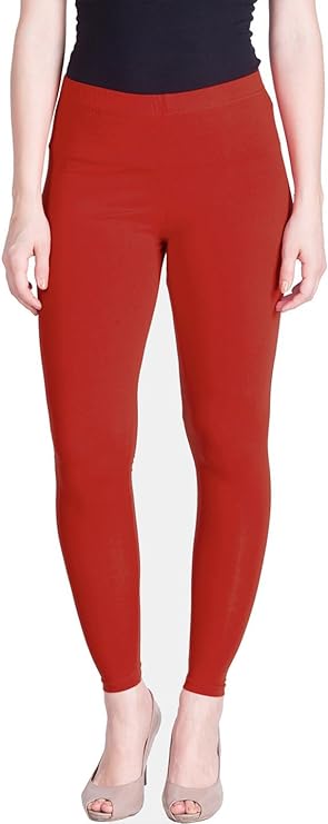 Stylesindia Women Leggings Breathable Women Wear Versatile Tights for Women Elastic Waistband Comfort Lady Leggings (Cotton, Red)