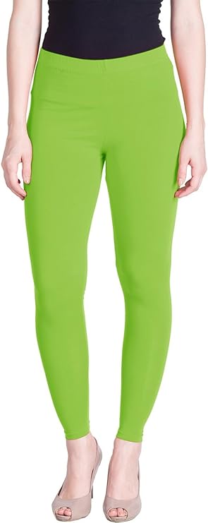 Stylesindia Women Leggings Breathable Women Wear Versatile Tights for Women Elastic Waistband Comfort Lady Leggings (Cotton, Apple Green)