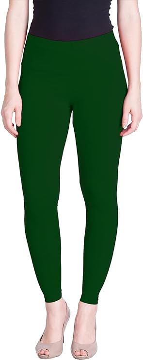 Stylesindia Women Leggings Breathable Women Wear Versatile Tights for Women Elastic Waistband Comfort Lady Leggings (Cotton, Bottle Green)