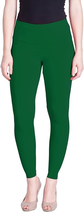 Stylesindia Women Leggings Breathable Women Wear Versatile Tights for Women Elastic Waistband Comfort Lady Leggings (Cotton, Leaf Green)