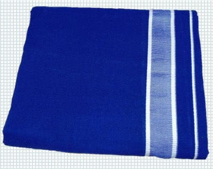 Stylesindia Men's Cotton Colored Dhoti with Fancy Border Kerala-style Veshti Mundu Kaili Lungi 2.0 Mtrs (Royal Blue)