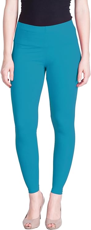 Stylesindia Women Leggings Breathable Women Wear Versatile Tights for Women Elastic Waistband Comfort Lady Leggings (Cotton, Turquoise)