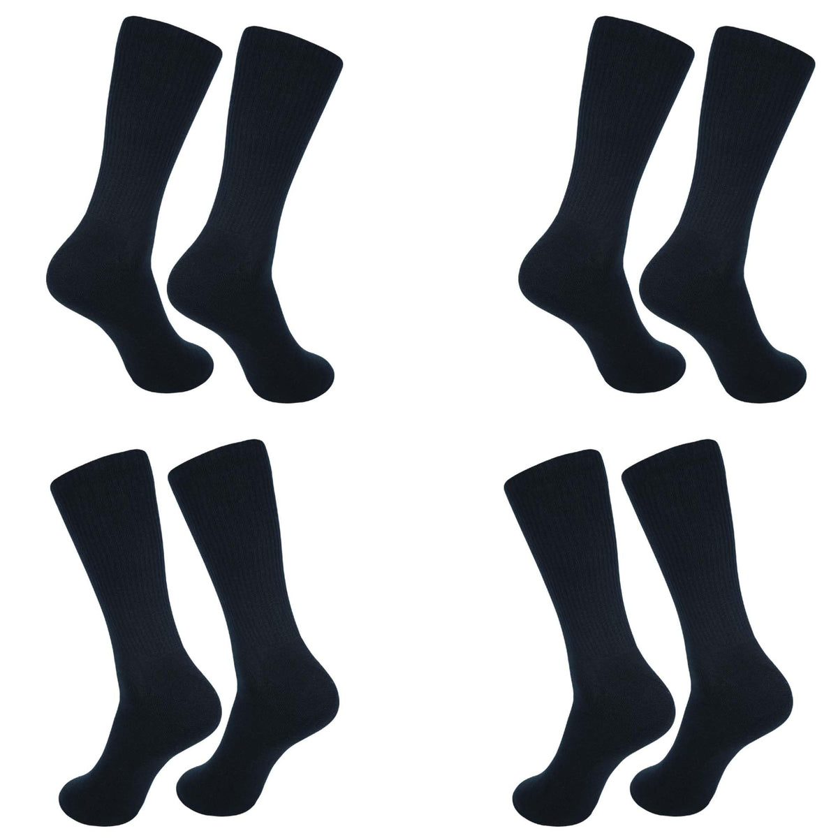 Men's Athletic Performance Crew Socks Cotton Blend|Full Length Lightweight Casual Wear Business Socks| Pack of 4