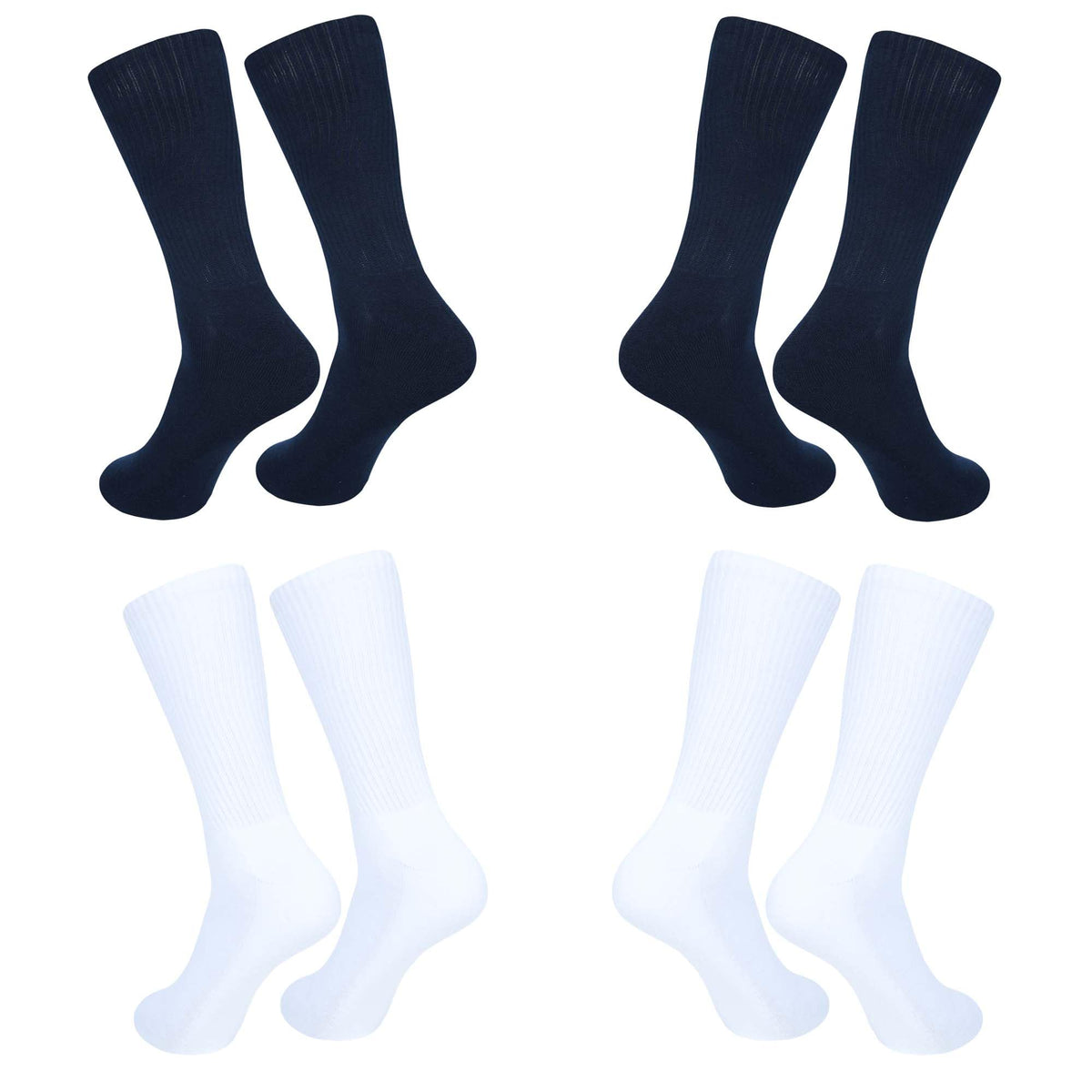 Men's Athletic Performance Crew Socks Cotton Blend|Full Length Lightweight Casual Wear Business Socks| Pack of 4