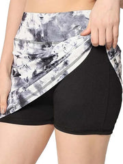 Stylesindia Women’s 2-Piece Activewear Bundle – Stretchable Skort with Built-in Shorts & Half Sleeve Textured Crop Blouse | Comfortable, Breathable, Everyday Wear Set