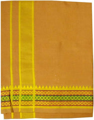 Cotton Single Layer Colored Dhoti 1.8 Meters Length Lungi Sarong With Resham Designer Border Dhoti for Men