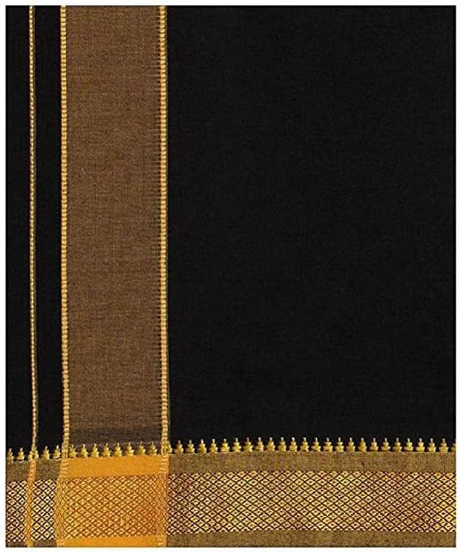 Cotton Single Layer Colored Dhoti 1.8 Meters Length Lungi Sarong With Resham Designer Border Dhoti for Men