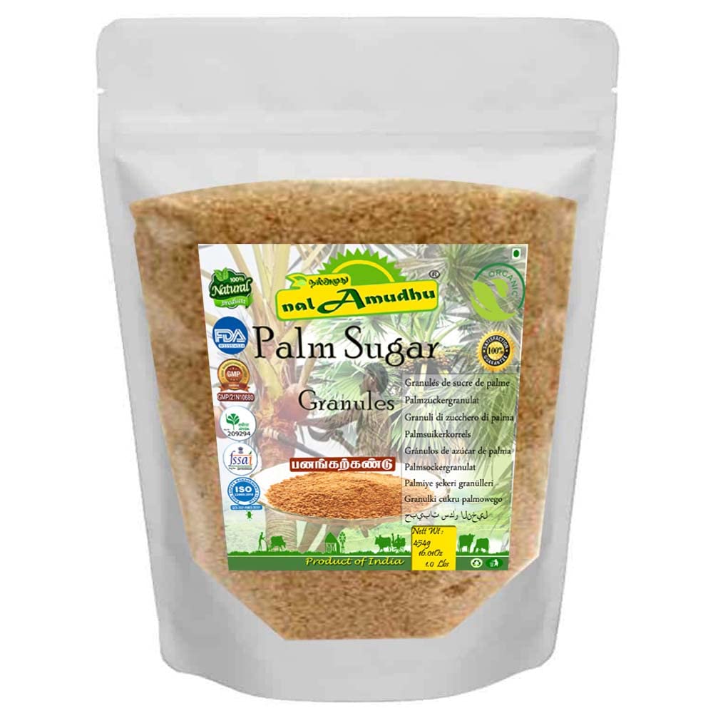 nalAmudhu Panam Kalkandu | Palm Sugar Granules | 100% Pure & Authentic | Low Glycemic Unrefined Natural Sweetener-454g
