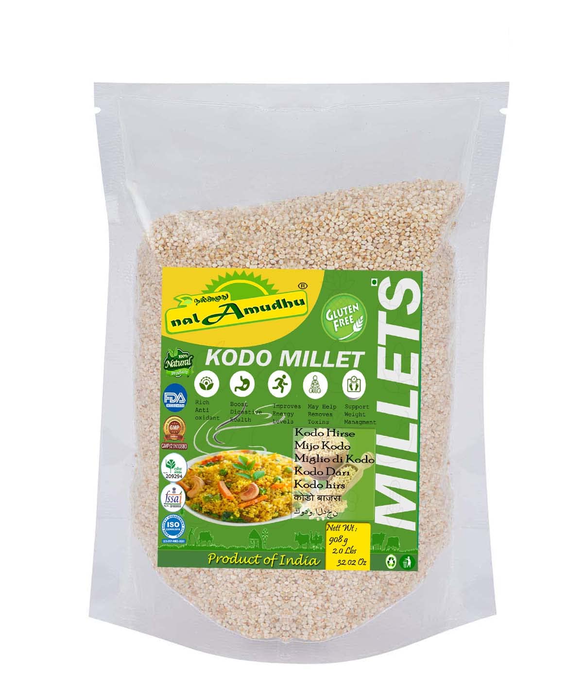 nalAmudhu Polished Kodo Millet Seeds | Varagu/Kodra/Harka | 910g(2.0 lbs)