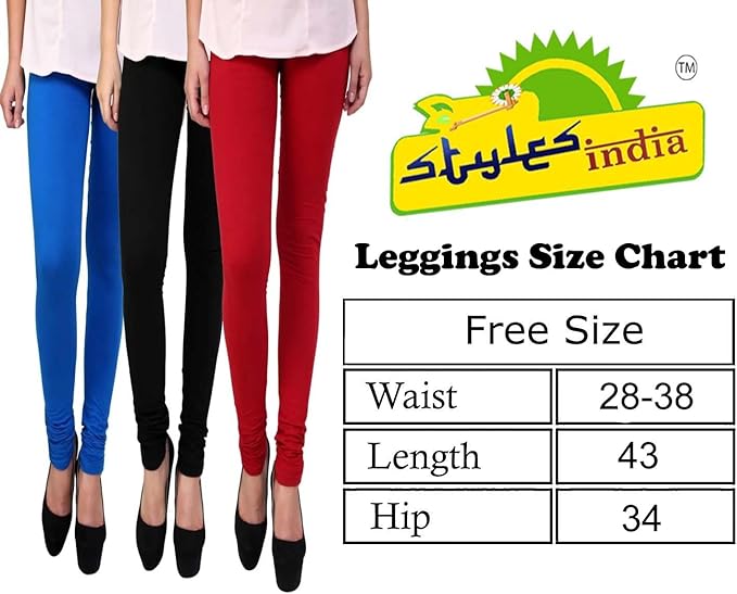 Stylesindia Women Leggings Breathable Women Wear Versatile Tights for Women Elastic Waistband Comfort Lady Leggings (Cotton, Apple Green)