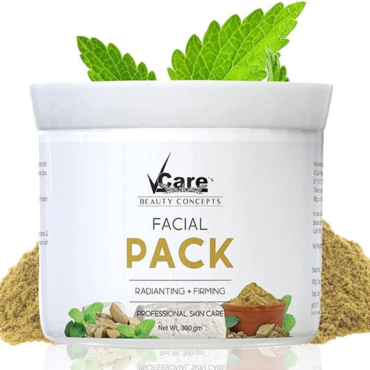 VCare Facial Pack For Glowing Skin | Multani Mitti Face Pack for Women and Men | Best Face Pack for Skin Whitening, Tan Removal & Oil Control Face Pack Cream, Exfoliate Face Cream - 300 gm