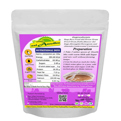 nalAmudhu Roasted Multi Grains Cereals, Pulses & Millets Health Mix | Sathu Maavu 454g / 1.0 Lbs