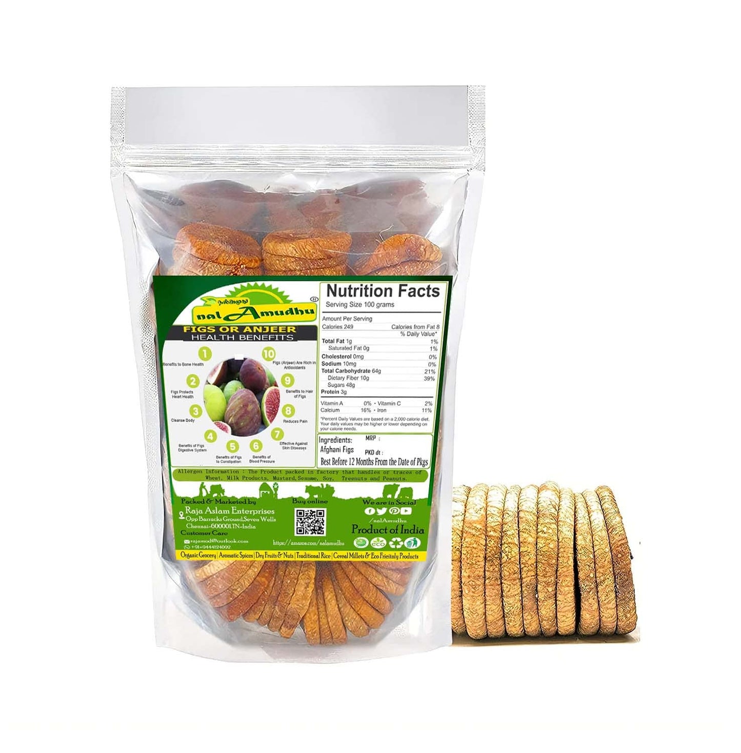 nalAmudhu Dried Afghani Regular Figs | Anjeer 250g