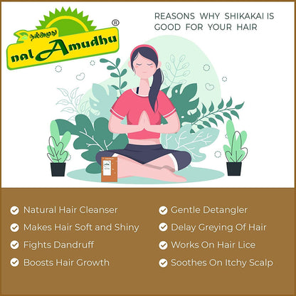 nalAmudhu Shikakai Powder for Hair Cleansing & Conditioning Hair & Skin Care (100 gm)