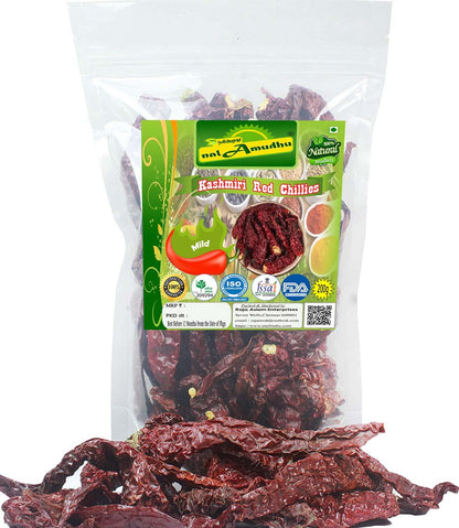 nalAmudhu Dried Kashmiri Chili | Red Chili Whole | Kaddi Byadgi Chilli | Kashmiri Chillies-200gm