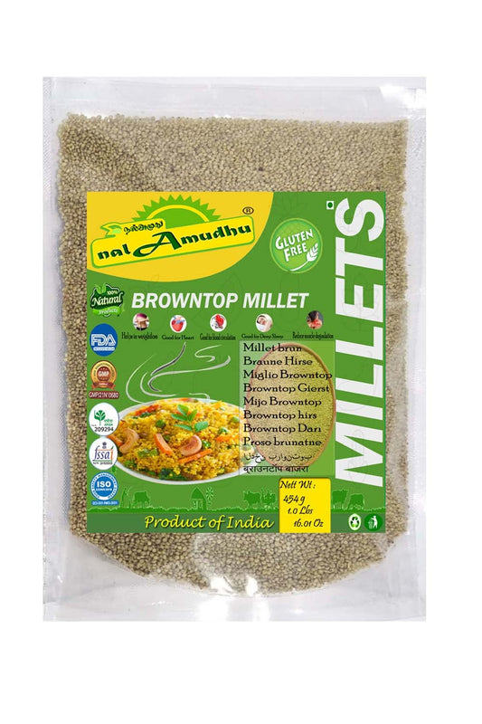 nalAmudhu Organic BrownTop Millet | Korale | Urochloa Ramosa Millet 453.5g | 1-lbs