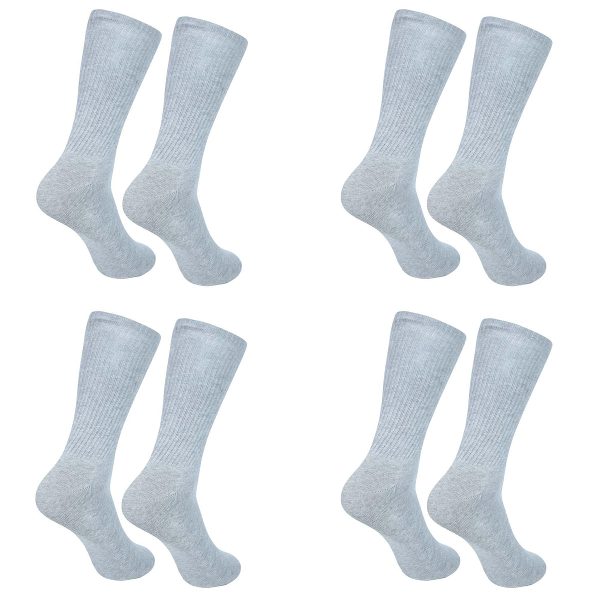 Men's Athletic Performance Crew Socks Cotton Blend|Full Length Lightweight Casual Wear Business Socks| Pack of 4