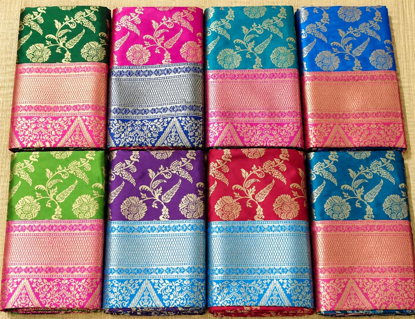 Exquisite Women's Banarasi Soft Silk Satin Saree with Rich Zari Border & Contrast Pallu | Festive Bridal Wear