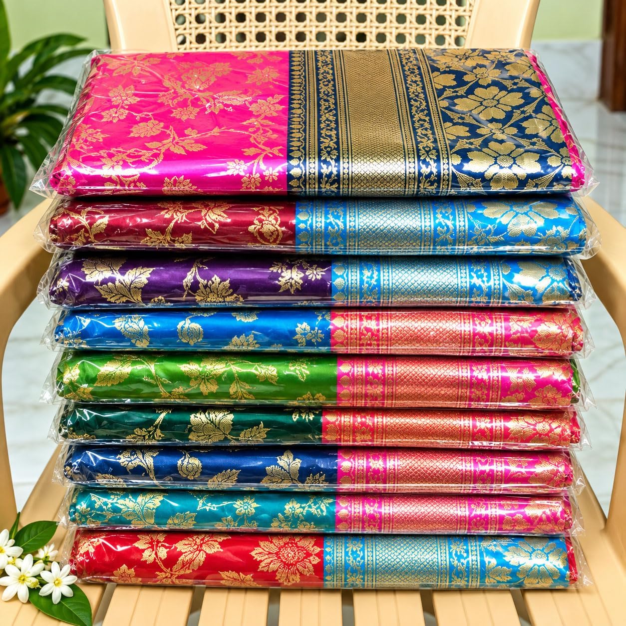 Traditional Banarasi Soft Silk Saree | Rich Zari Border & Contrast Pallu | Elegant Festive & Wedding Sari