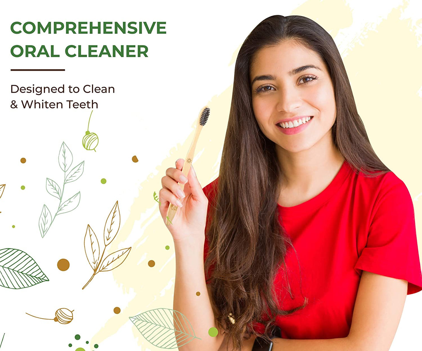 nalAmudhu Bamboo Toothbrush with Charcoal Activated Soft Bristles - Gentle on Teeth, Light Weight, Eco Friendly,Vegan, Natural & Zerowaste-Dental & Oral Care - Pack of 4