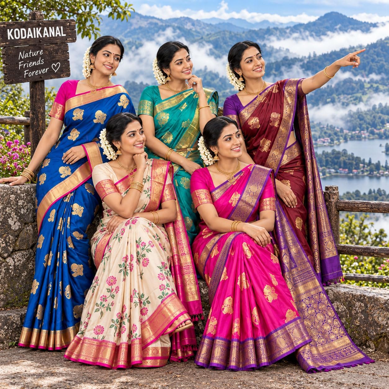 Kanchipuram Semi Silk Saree for Women | Rich Zari Self Border & Contrast Pallu Festive Sari with Blouse