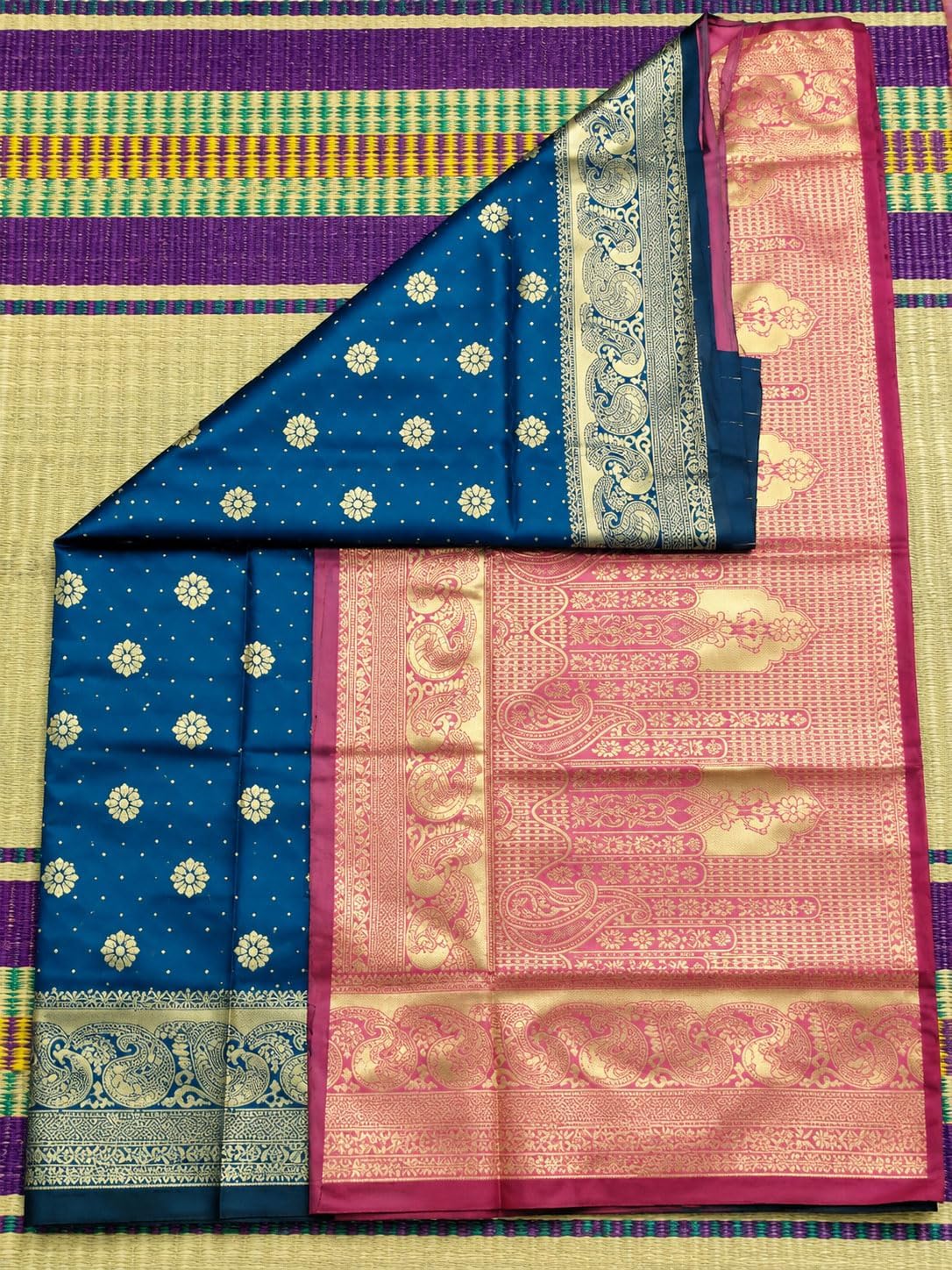 Exquisite Women's Banarasi Soft Silk Satin Saree with Rich Zari Border & Contrast Pallu | Festive Bridal Wear