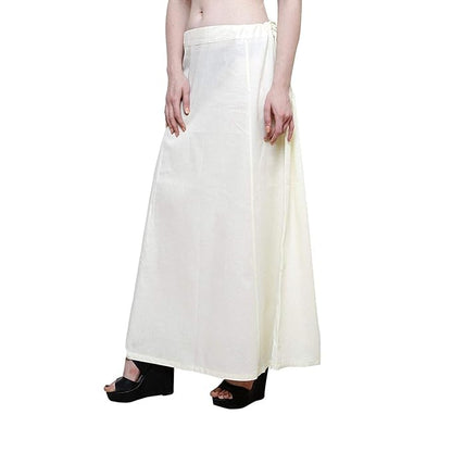 Stylesindia Women's Cotton Readymade Indian Inskirt Saree Petticoats Underskirt-Cream