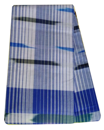 Stylesindia Woven Pre-Stitched Multicolor Katari Designs Maroon Lungi 2.10 MTS Ready to Wear Blue