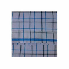 Stylesindia Men's Pure Cotton Lungi Sarong Mundu Dhoti Kaili India Ethnic Dress White Checks