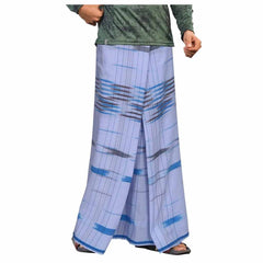 Stylesindia Men's Pure Cotton Lungi Sarong Mundu Dhoti Kaili India Ethnic Dress White Checks