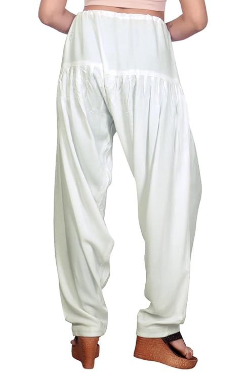 Stylesindia Women's Loose Fit Rayon Dhoti Pants | Free Size Patiala Salwar Bottom | Comfortable Harem Pants for Casual & Ethnic Wear (26-38 Inch Waist)