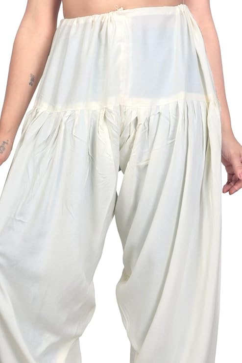 Stylesindia Women's Loose Fit Rayon Dhoti Pants | Free Size Patiala Salwar Bottom | Comfortable Harem Pants for Casual & Ethnic Wear (26-38 Inch Waist)