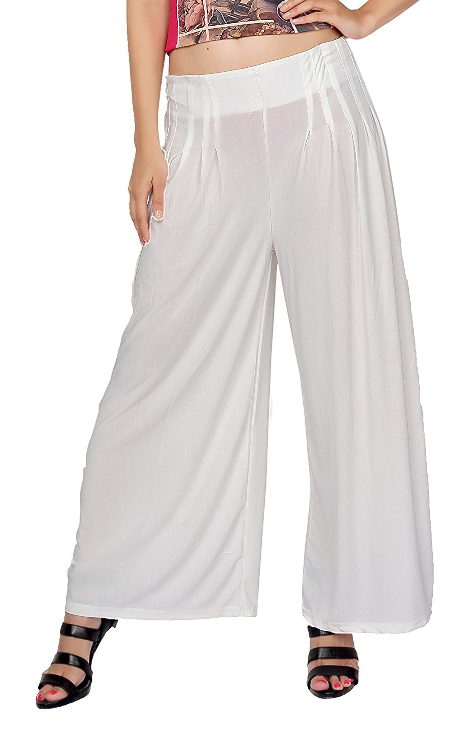 Stylesindia™ Women's Palazzo Pants - Soft Rayon Bottom Pants for Tops, Tees & Kurta Kurtis