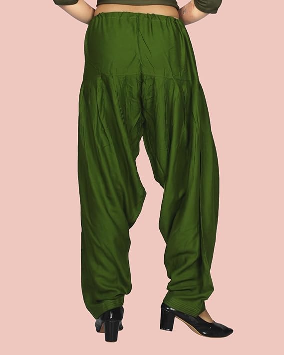 Stylesindia Women's Loose Fit Rayon Dhoti Pants | Free Size Patiala Salwar Bottom | Comfortable Harem Pants for Casual & Ethnic Wear (26-38 Inch Waist)