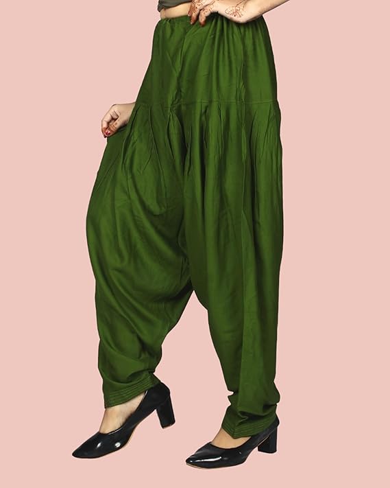 Stylesindia Women's Loose Fit Rayon Dhoti Pants | Free Size Patiala Salwar Bottom | Comfortable Harem Pants for Casual & Ethnic Wear (26-38 Inch Waist)