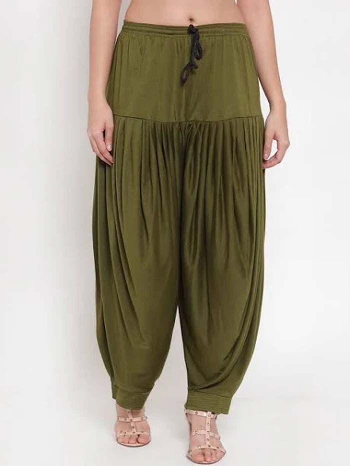 Stylesindia Women's Loose Fit Rayon Dhoti Pants | Free Size Patiala Salwar Bottom | Comfortable Harem Pants for Casual & Ethnic Wear (26-38 Inch Waist)