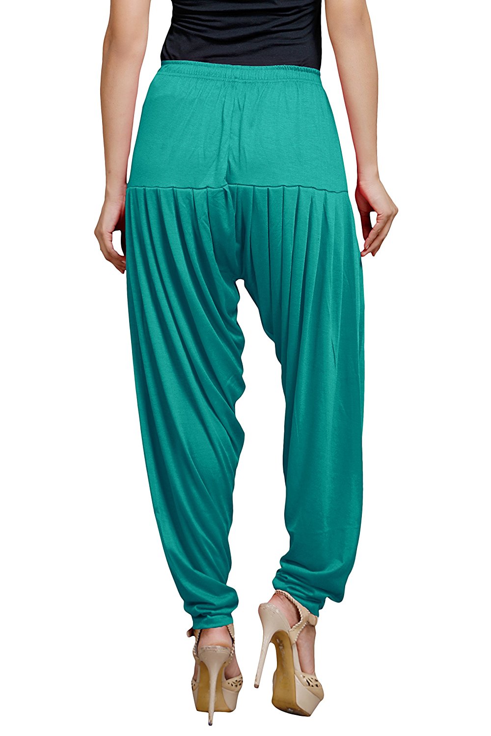 Stylesindia Women's Cotton Lycra Patiala Pant for Workout Yoga Pant (Cotton Lycra, Pal Green)