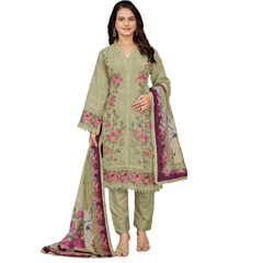 Heavy Faux Georgette Embroidered Salwar Suit Set with Pure Handwork & Cutwork | Floral Designer Kurta, Pant & Printed Dupatta