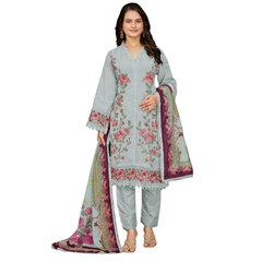 Heavy Faux Georgette Embroidered Salwar Suit Set with Pure Handwork & Cutwork | Floral Designer Kurta, Pant & Printed Dupatta