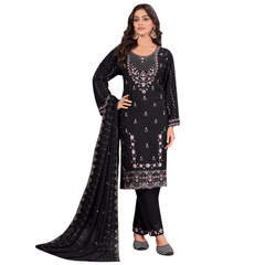 Women’s Georgette Embroidered Salwar Kameez Suit Set with Dupatta – Designer Ethnic Kurta Pant Set with Dull Santoon Lining – Festive, Wedding, Party Wear Traditional Dress for Women