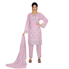 Women’s Fox Georgette Embroidered Salwar Kameez Suit Set with Dupatta – Designer Ethnic Kurta Pant Set with Viscose Silk Bottom & Santoon Lining – Festive, Wedding & Party Wear Traditional Dress for Women