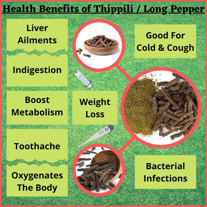 nalAmudhu Thippili | Long Pepper | Piper longum | Pippali Powder-100g