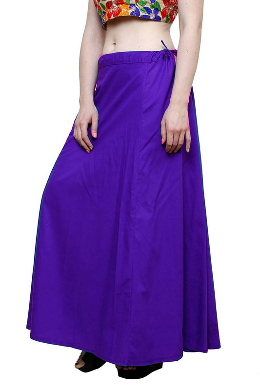 Stylesindia Women's Cotton Readymade Indian Inskirt Saree Petticoats Underskirt-Violet