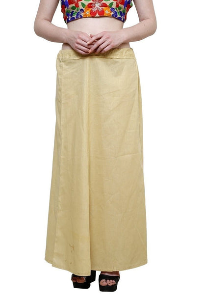 Stylesindia Women's Cotton Readymade Indian Inskirt Saree Petticoats Underskirt - Free Size-Beige