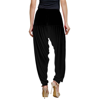 Stylesindia Women's Cotton Lycra Pattiala Pant (Black)