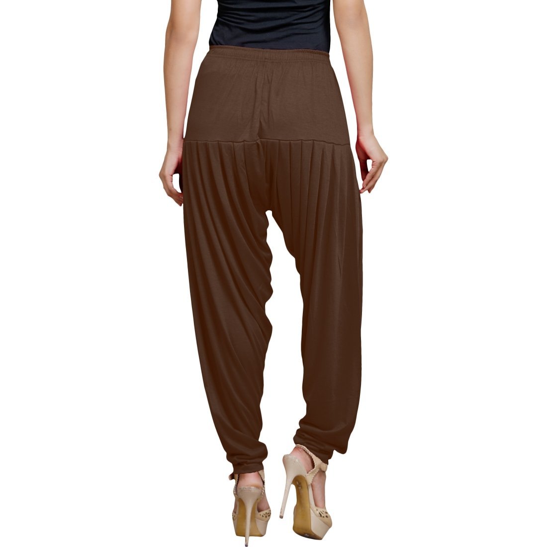 Stylesindia Women's Cotton Lycra Pattiala Pant (Mocha Brown)